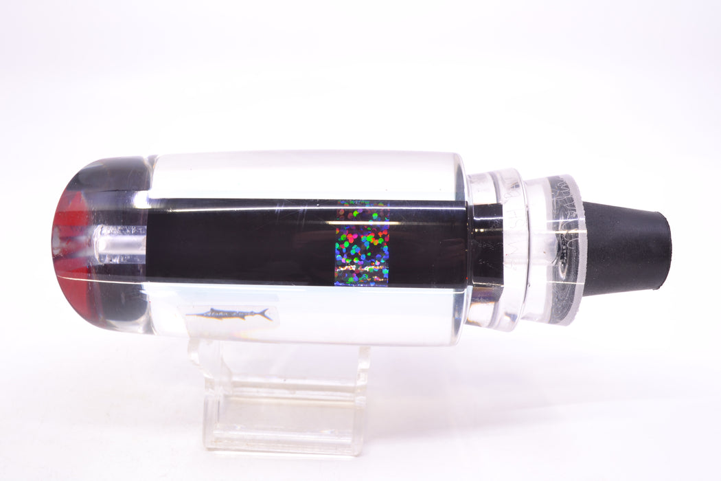 Aloha Lures Clear Mirrored Black-Black Back No Eyes Smash Bait 14" 9.5oz GZE