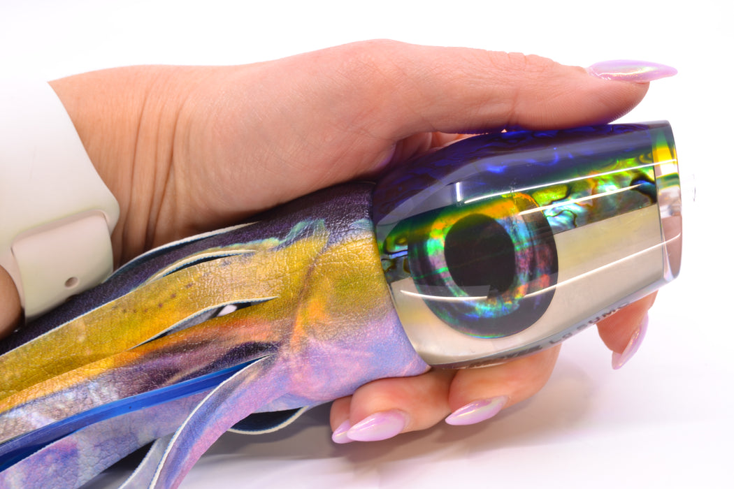 Moyes Lures Yellowfin Paua-MOP Blue-Yellow Back Large Sumo 14" 10.3oz ALV Vinyl Yellowfin