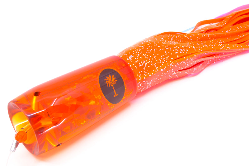 Palmetto Lures Orange Rainbow Flake LegaSea Jr 14" 19oz Skirted Orange-Pink