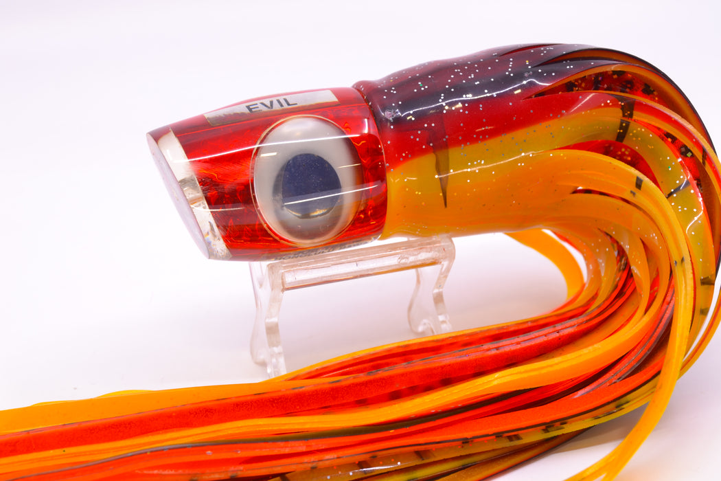 Joe Yee Red Rainbow Doll Eyes "Evil" Apollo 12" 7.6oz Skirted Red-Yellow Near New Pre-Owned