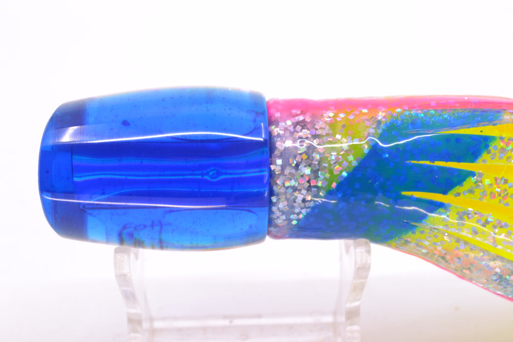 Marlin Magic White Awabi Blue Back Red Eyes Small Ruckus 9" 5oz Skirted Blue Bars/Chart