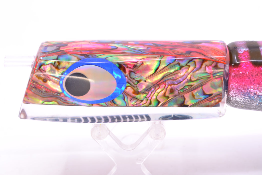 Marlinstar Pink Paua Shell Lead Medium Tomahawk FMJ 9"+ 11.4oz Skirted Pink Aurora GZE