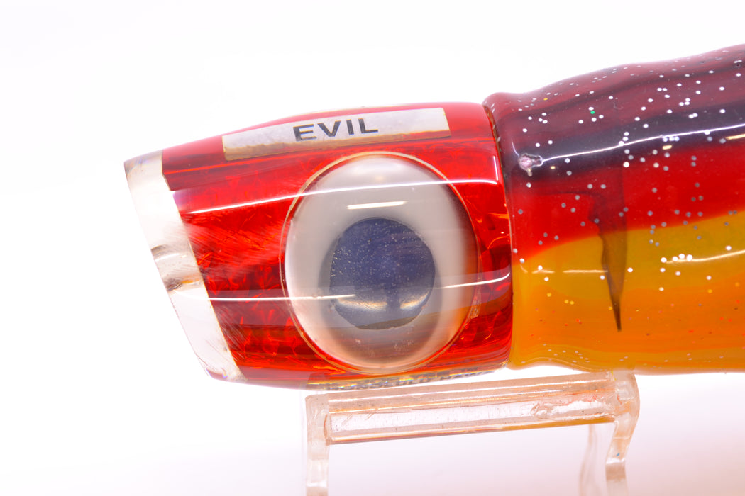 Joe Yee Red Rainbow Doll Eyes "Evil" Apollo 12" 7.6oz Skirted Red-Yellow Near New Pre-Owned