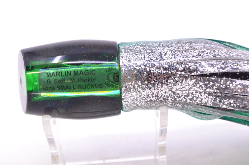 Marlin Magic Green MOP Black Back Taxi Eyes Small Ruckus 9" 5oz Skirted Green Aurora