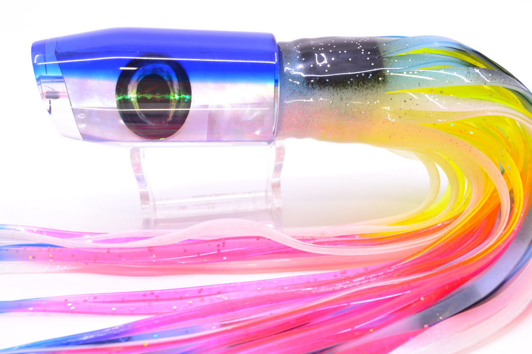 Moyes Lures White MOP Blue Back Taxi Eyes Davey Boy 12" 8oz Skirted Fruit Salad