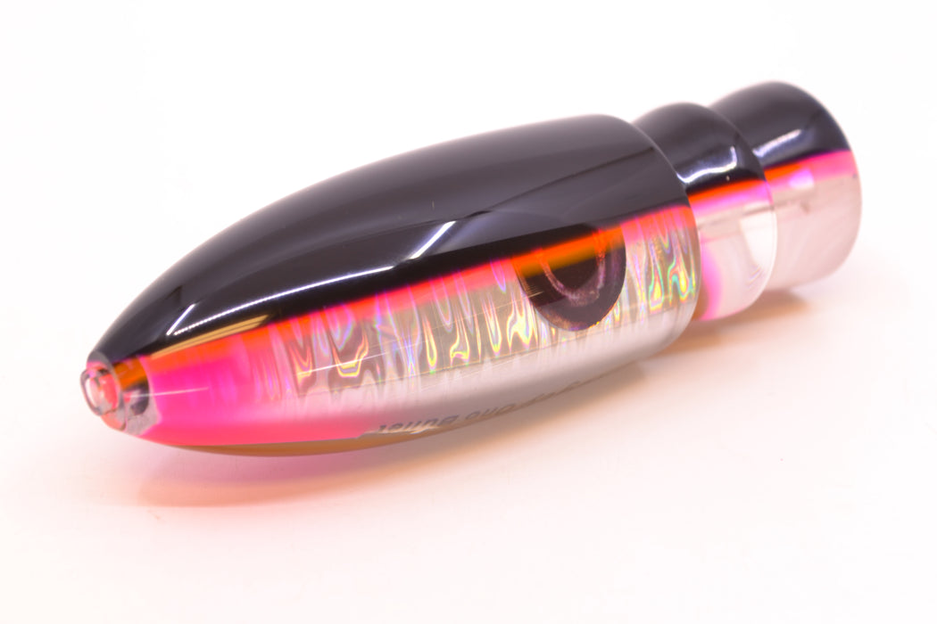 Moyes Lures Silver Aurora Black-Pink Back Keeled Medium Ono Bullet 9" 5.8oz