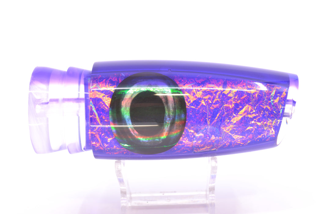 Moyes Lures Pink-Orange-Purple Dichro Purple Back Taxi Eyes Large Plunger 14" 8.2oz GZE