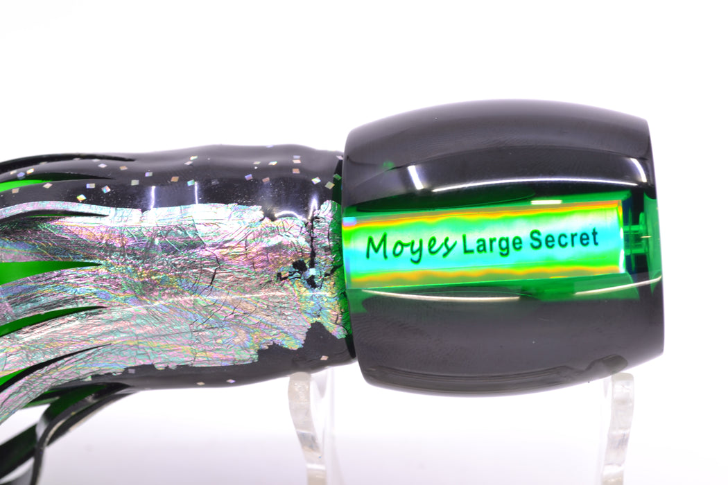 Moyes Lures Green MOP Black Back Taxi Eyes Large Secret 12" 6.5oz Skirted Black Aurora GZE