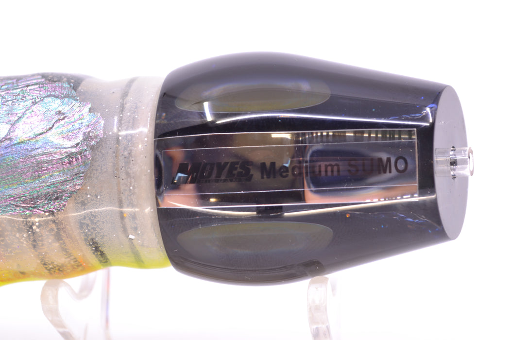 Moyes Lures Orange Dichro Black Back Taxi Eyes Medium Sumo 12" 6.8oz Skirted