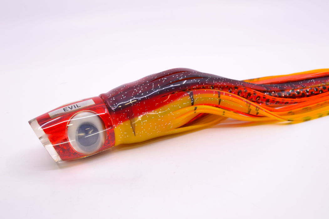 Joe Yee Red Rainbow Doll Eyes "Evil" Apollo 12" 7.6oz Skirted Red-Yellow Near New Pre-Owned