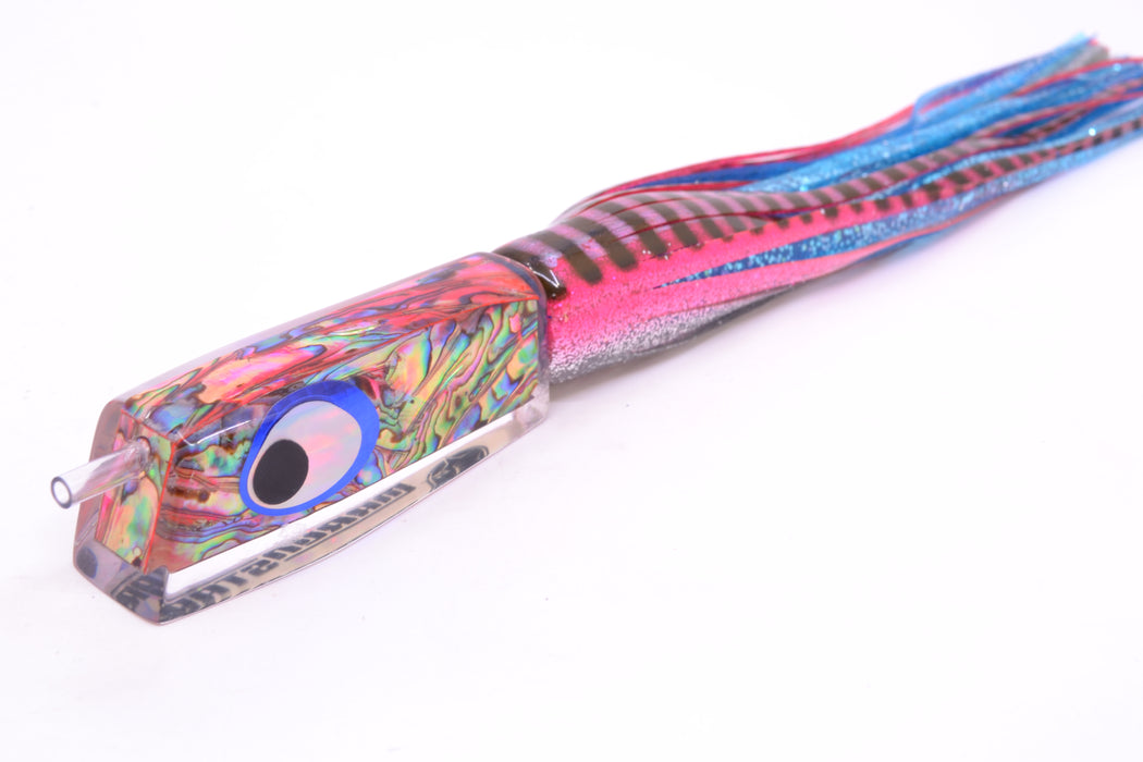 Marlinstar Pink Paua Shell Lead Medium Tomahawk FMJ 9"+ 11.4oz Skirted Pink Aurora GZE