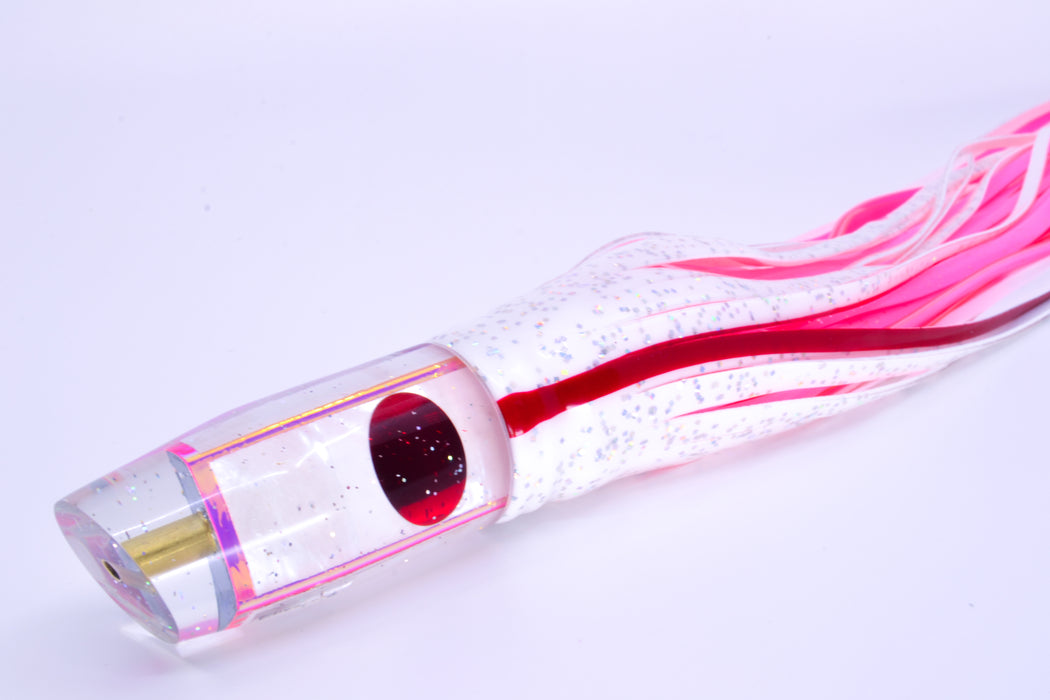 Tanigawa Lures White MOP Pink Rainbow Wrap Plunger 9" 6.4oz Skirted White/Pink