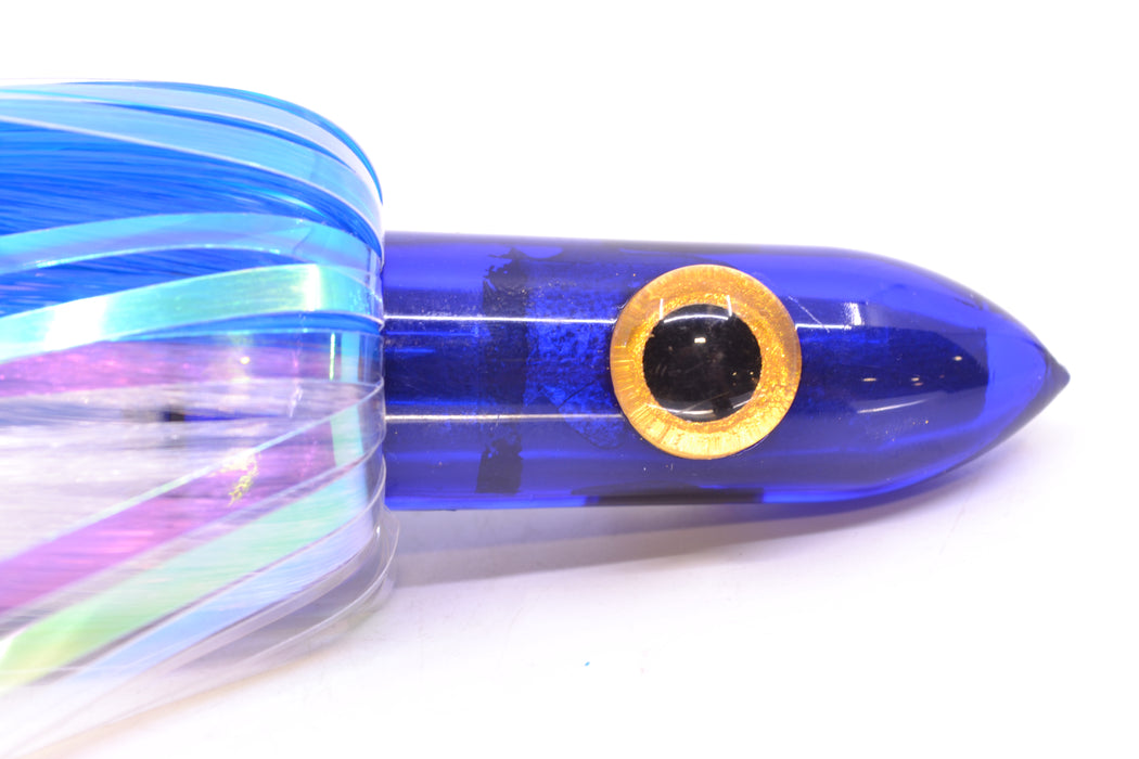 Iland Lures Blue-White Flash Hair Chrome Head "Hawaiian Eye" Ilander 8.5" 2.5oz IL401F-EBL/EWH