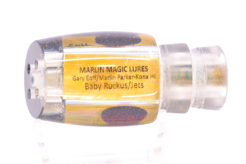 Marlin Magic Lures Golden MOP Black Back Red Eyes 4-Hole Baby Ruckus 10" 4oz