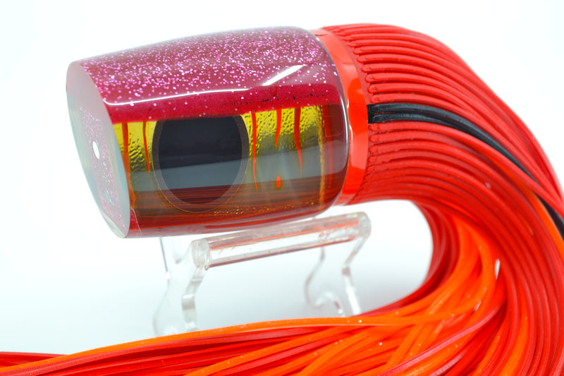 Amaral Lures Gold Chrome-Mirrored Orange Stripes Red Back Ta'aroa 14" 9oz
