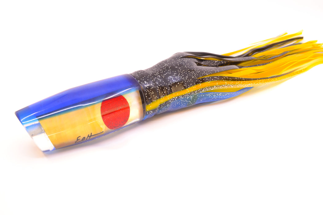 Marlin Magic Golden MOP Blue Back Red Eyes Large Plunger 12" 9oz Skirted Black-Yellow-Blue