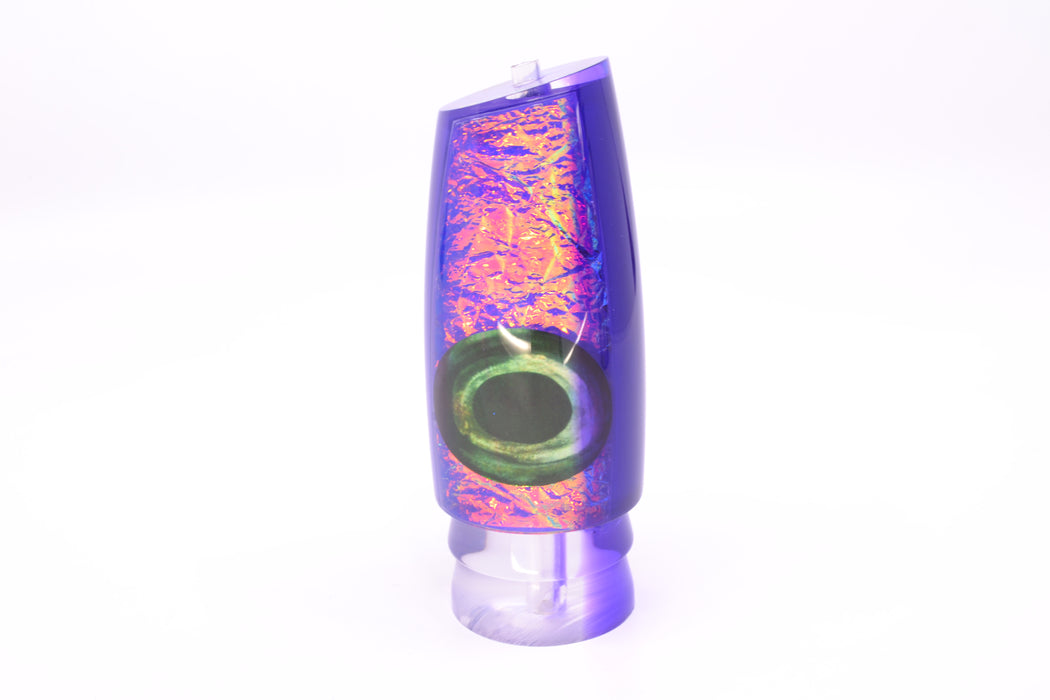 Moyes Lures Pink-Orange-Purple Dichro Purple Back Taxi Eyes Large Plunger 14" 8.2oz GZE