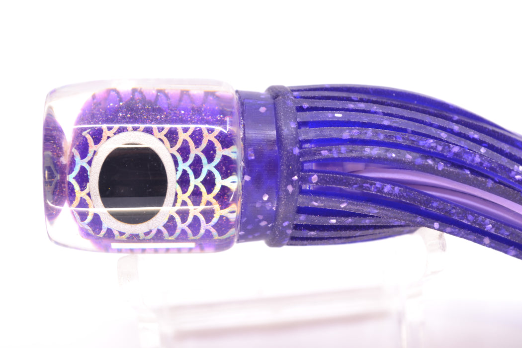 Amaral Lures Purple Pearl Rainbow Scale Black-Silver Eyes Urutu 8" 1.6oz Purple/Lavender