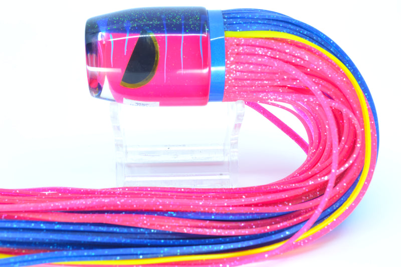 Amaral Lures Pink Pearl Ice Blue Stripes Blue Back Jararaca 12" 4oz Blue-Yellow-Pink *CHIPPED*