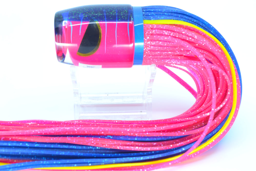Amaral Lures Pink Pearl Ice Blue Stripes Blue Back Jararaca 12" 4oz Blue-Yellow-Pink *CHIPPED* GZE