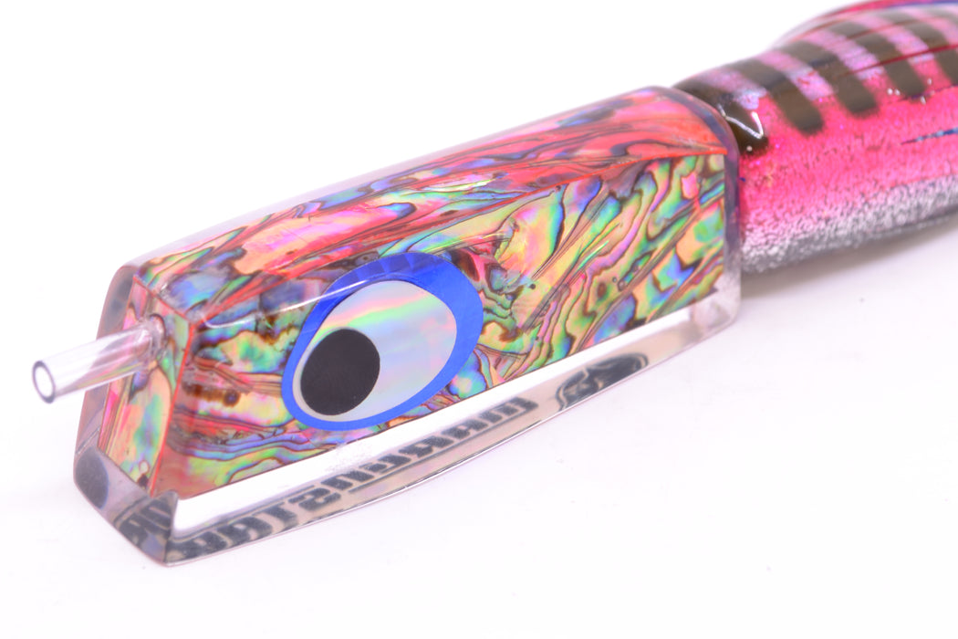 Marlinstar Pink Paua Shell Lead Medium Tomahawk FMJ 9"+ 11.4oz Skirted Pink Aurora GZE