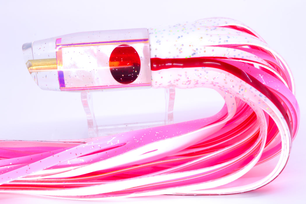 Tanigawa Lures White MOP Pink Rainbow Wrap Plunger 9" 6.4oz Skirted White/Pink