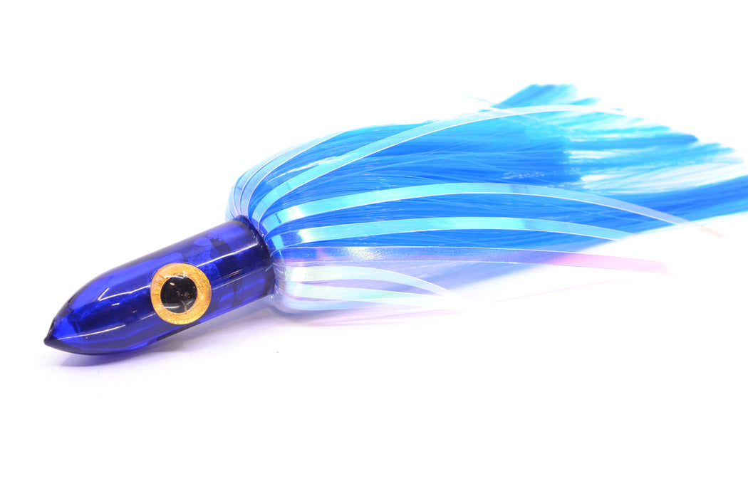 Iland Lures Blue-White Flash Hair Chrome Head "Hawaiian Eye" Ilander 8.5" 2.5oz IL401F-EBL/EWH