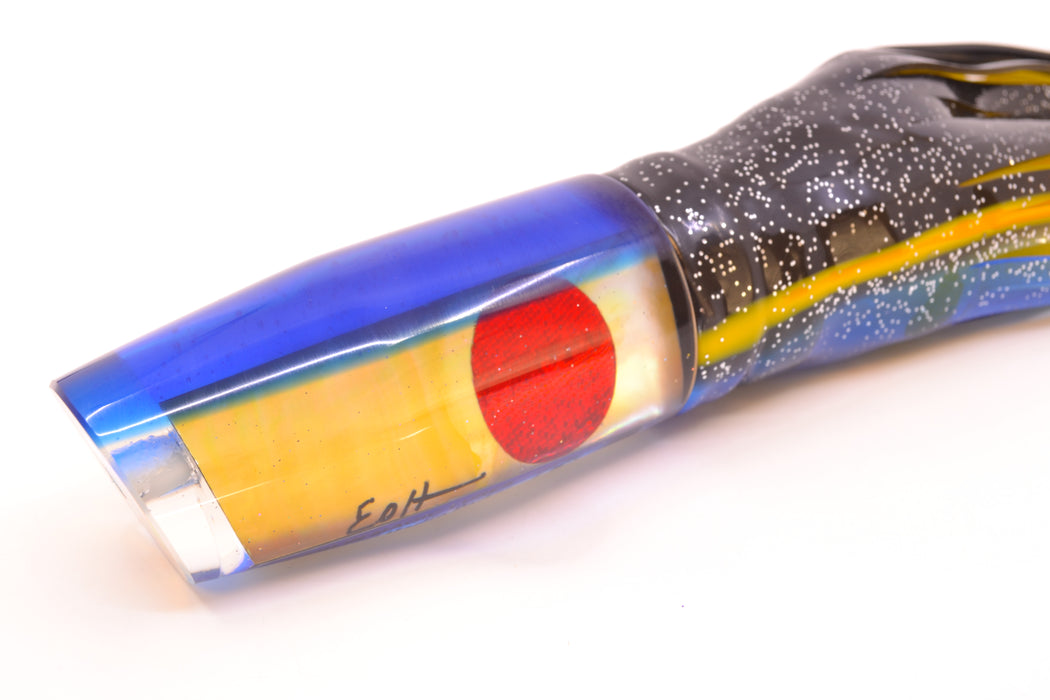 Marlin Magic Golden MOP Blue Back Red Eyes Large Plunger 12" 9oz Skirted Black-Yellow-Blue