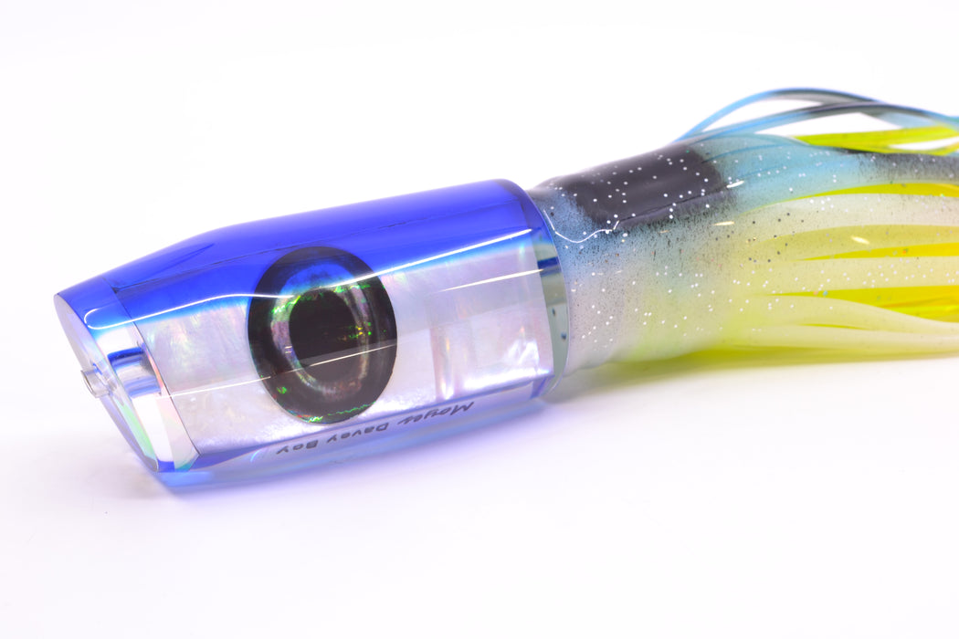 Moyes Lures White MOP Blue Back Taxi Eyes Davey Boy 12" 8oz Skirted Fruit Salad