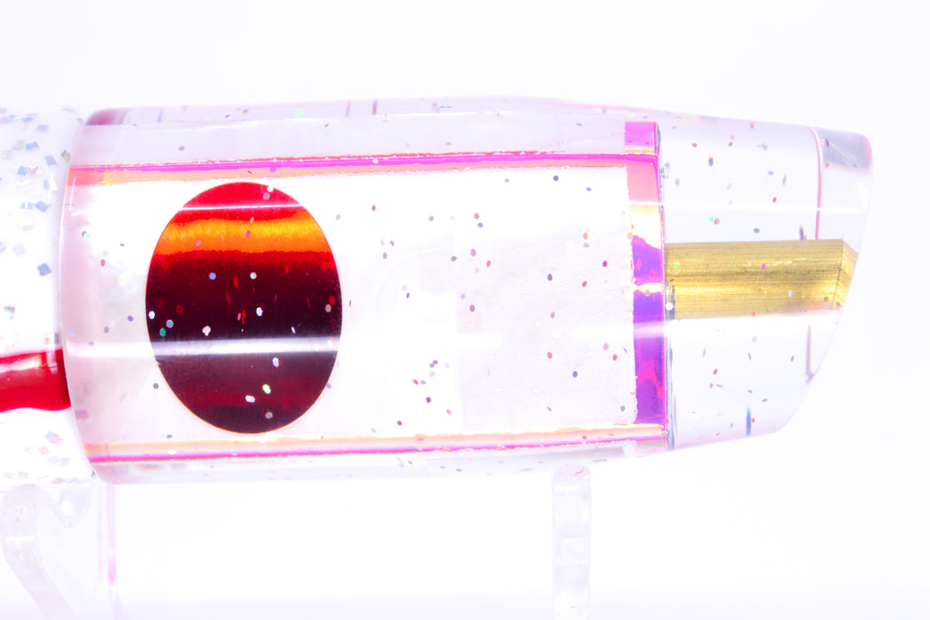 Tanigawa Lures White MOP Pink Rainbow Wrap Plunger 9" 6.4oz Skirted White/Pink