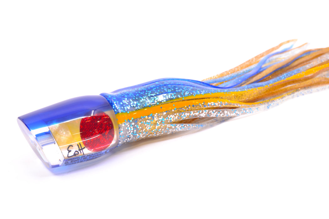 Marlin Magic Golden MOP Blue Back Red Eyes Lil Hibby 10" 7.2oz Skirted Blue-Yellow-Silver