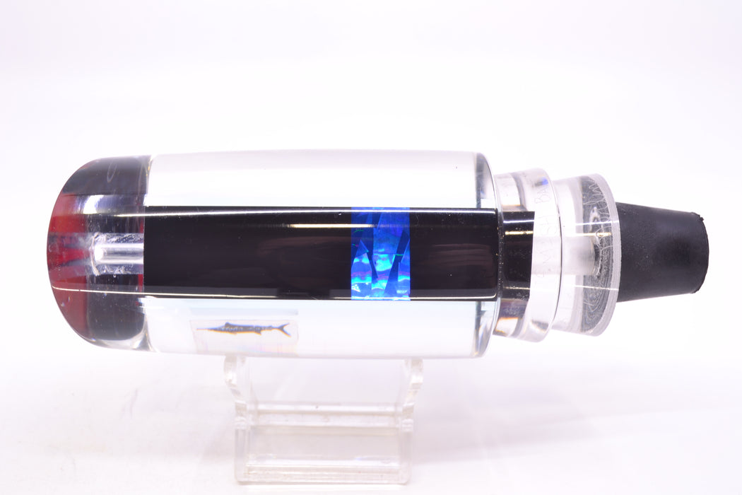 Aloha Lures Clear Mirrored Black-Blue Back No Eyes Smash Bait 14" 9.5oz GZE