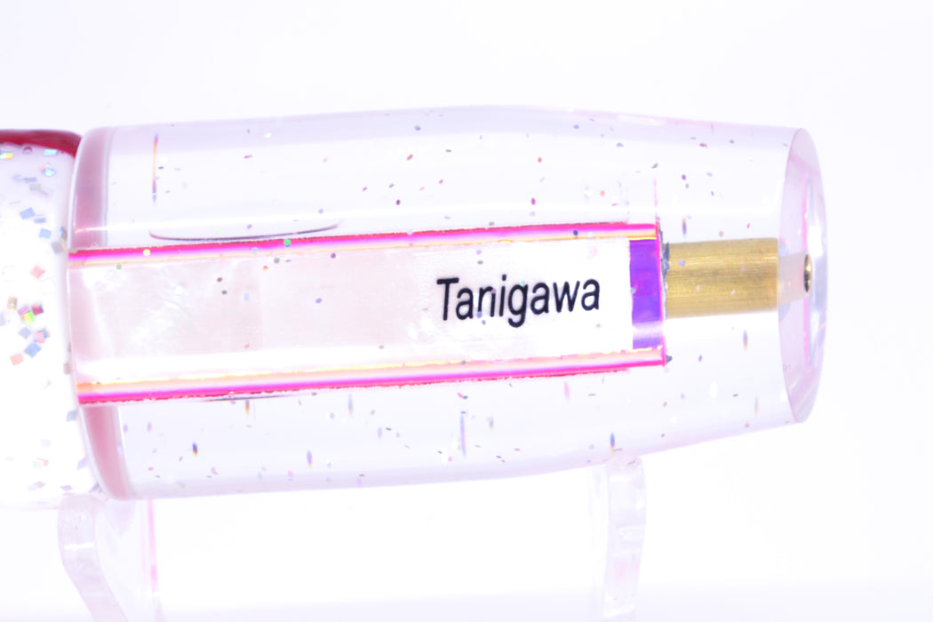 Tanigawa Lures White MOP Pink Rainbow Wrap Plunger 9" 6.4oz Skirted White/Pink