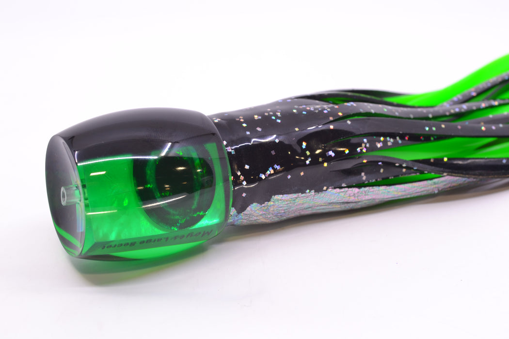 Moyes Lures Green MOP Black Back Taxi Eyes Large Secret 12" 6.5oz Skirted Black Aurora GZE