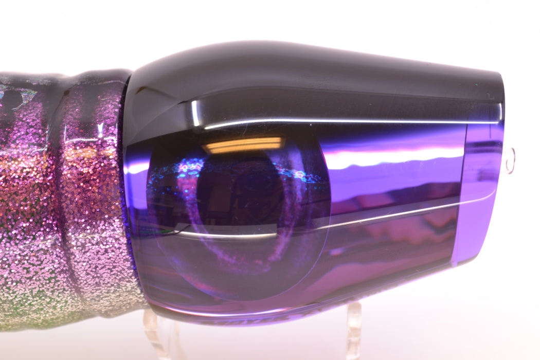 Moyes Lures Purple Mirrored Black Back XL Sumo 16" 20.5oz Skirted Purple Aurora