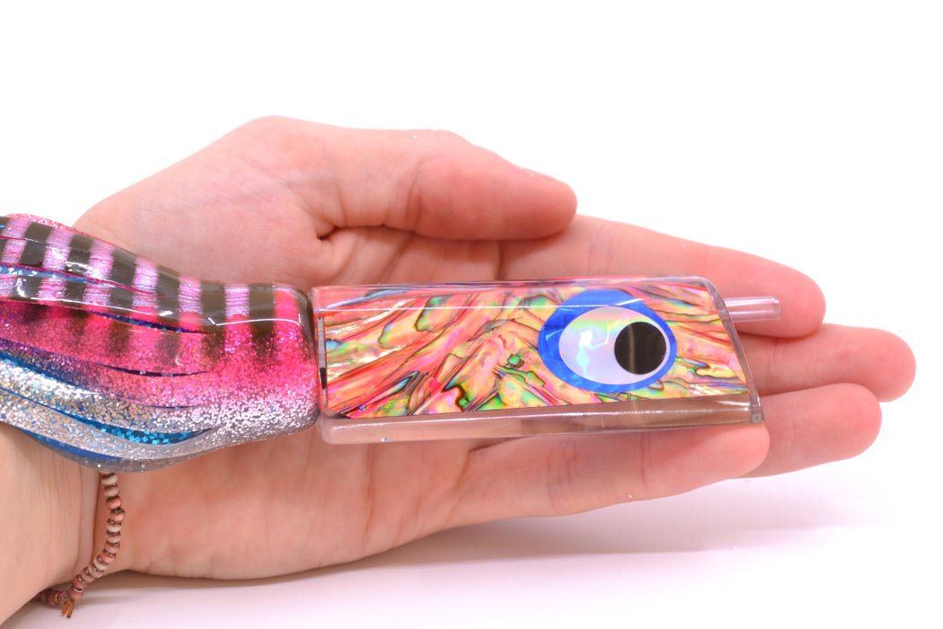 Marlinstar Pink Paua Shell Lead Medium Tomahawk FMJ 9"+ 11.4oz Skirted Pink Aurora GZE