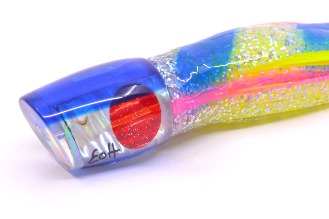 Marlin Magic White Awabi Blue Back Red Eyes Small Ruckus 9" 5oz Skirted Blue Bars/Chart