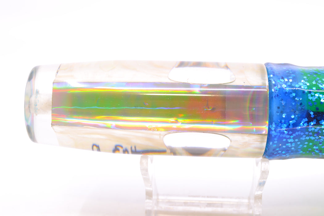 Marlin Magic White Awabi Taxi Eyes Large Hard Head 12" 7oz Skirted Blue-Silver