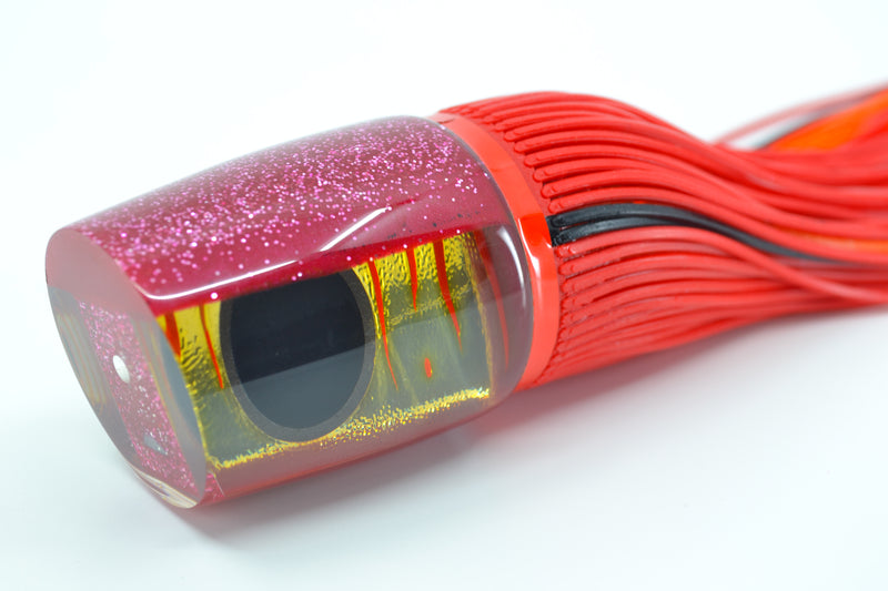 Amaral Lures Gold Chrome-Mirrored Orange Stripes Red Back Ta'aroa 14" 9oz