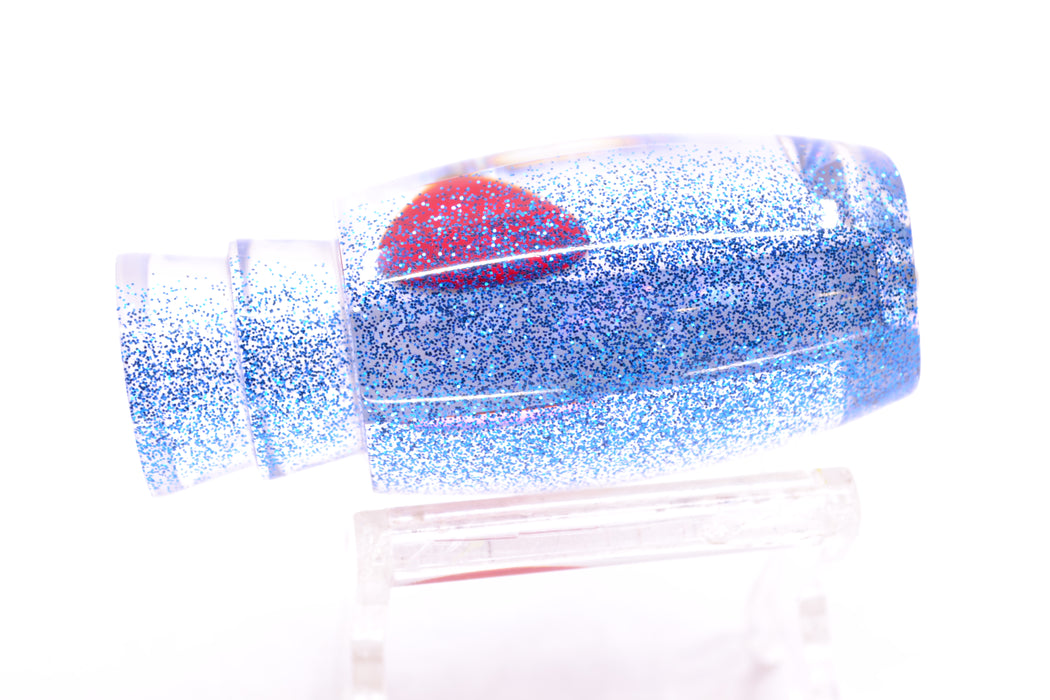 Moyes Lures White MOP Blue Glitter Back Red Eyes Small Argus 9" 2oz GZE