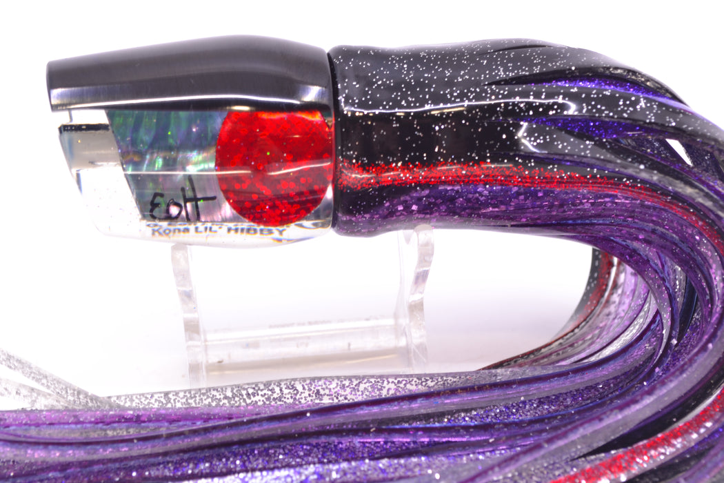 Marlin Magic Lures Blue-Purple Abalone Black Back Red Eyes Baby Ruckus 10" 6.5oz Skirted