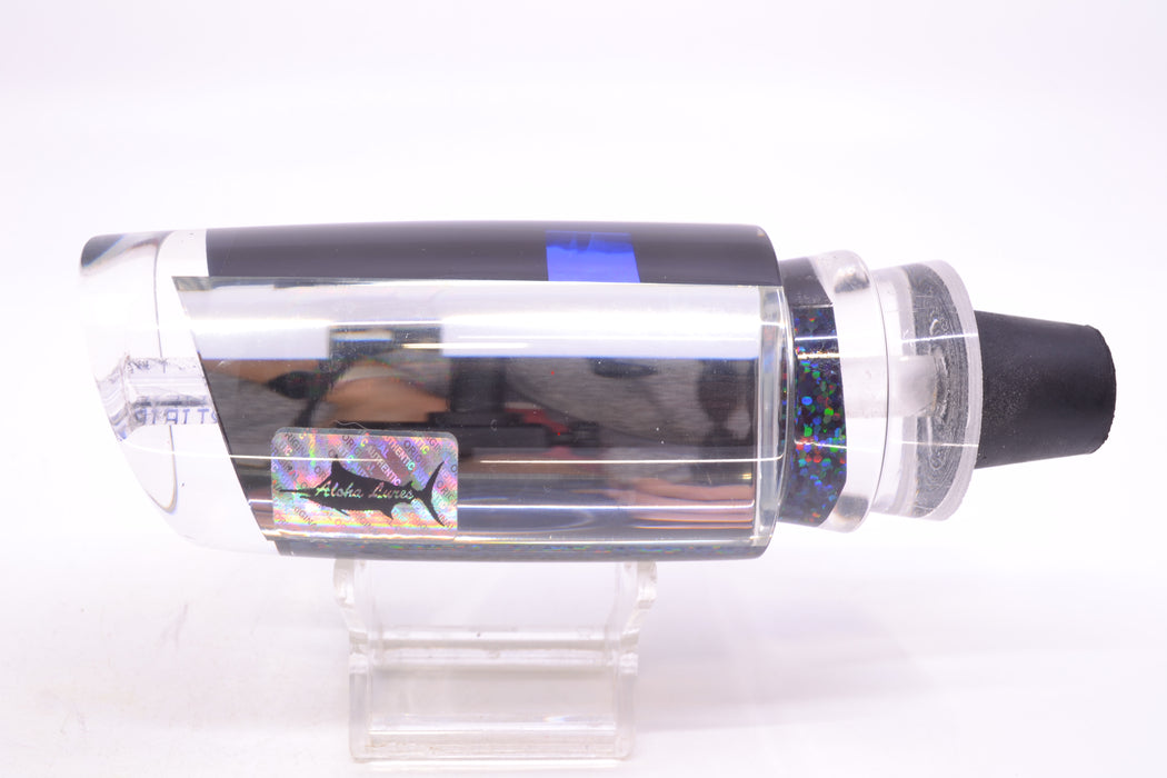 Aloha Lures Clear Mirrored Black-Blue Back No Eyes Smash Bait 14" 9.5oz GZE