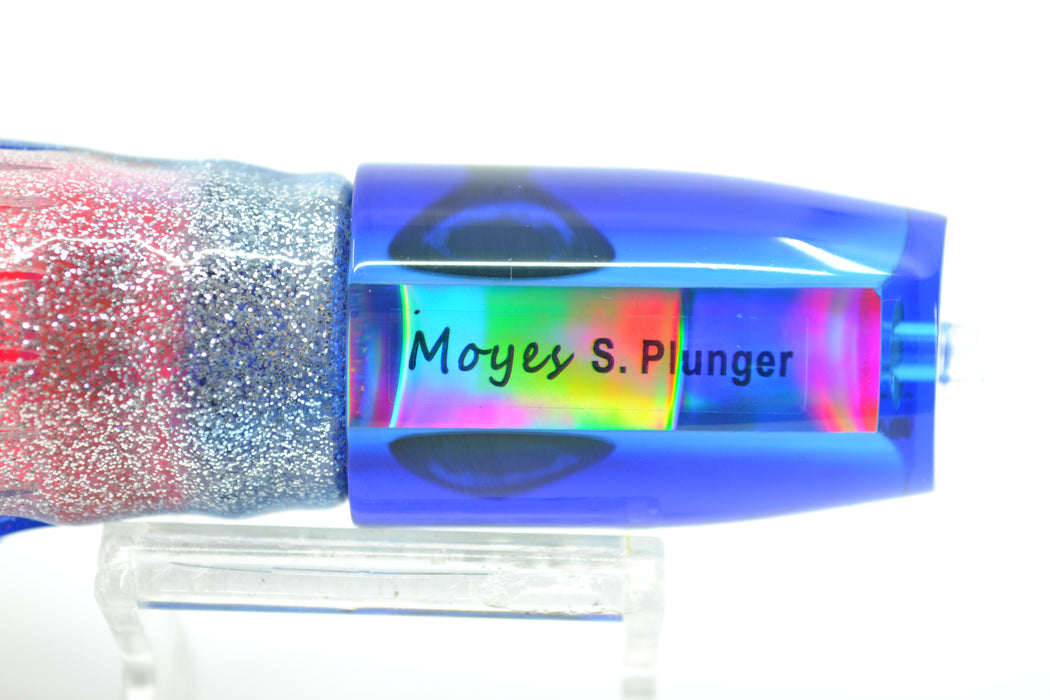 Moyes Lures Blue MOP Blue Back Small Plunger 9" 5oz Skirted Blue-Silver-Pink