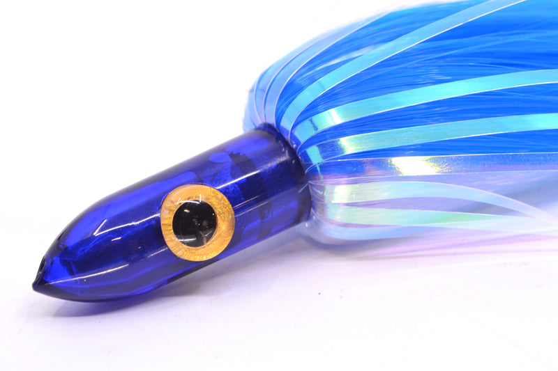 Iland Lures Blue-White Flash Hair Chrome Head "Hawaiian Eye" Ilander 8.5" 2.5oz IL401F-EBL/EWH