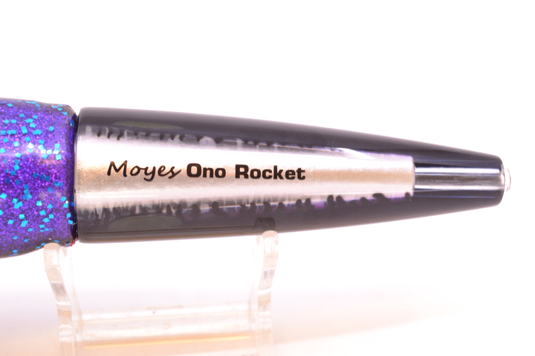 Moyes Lures Black Mackerel Taxi Eyes Ono Rocket 9" 8oz Skirted Blue-Black-Purple