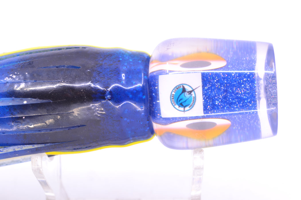 Azores Lures Blue Glittered Pearl Black-Gold Eyes Tuna Feast 9" 3oz Skirted
