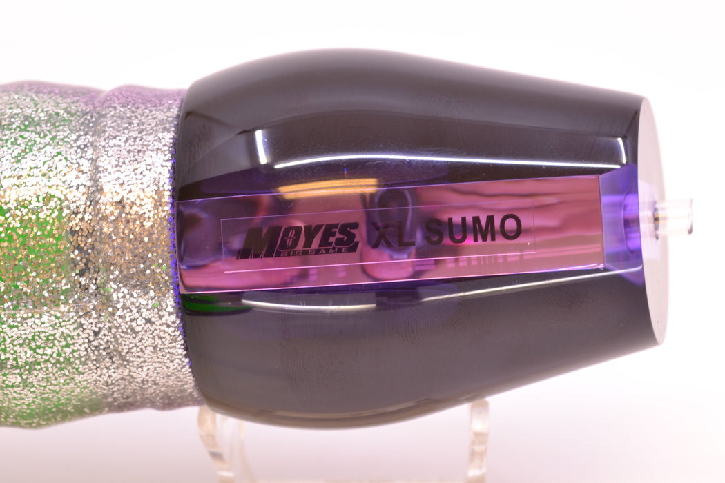 Moyes Lures Purple Mirrored Black Back XL Sumo 16" 20.5oz Skirted Purple Aurora