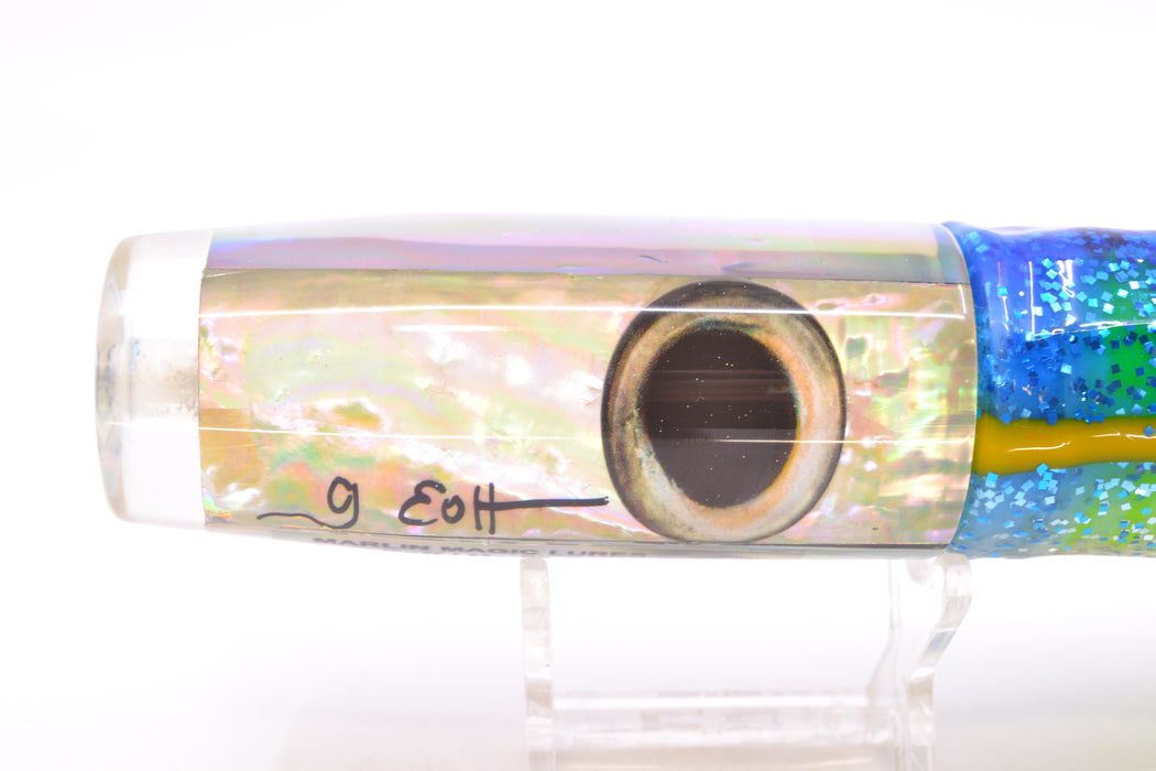 Marlin Magic White Awabi Taxi Eyes Large Hard Head 12" 7oz Skirted Blue-Silver