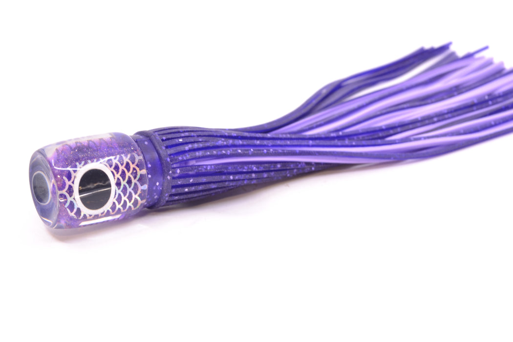 Amaral Lures Purple Pearl Rainbow Scale Black-Silver Eyes Urutu 8" 1.6oz Purple/Lavender