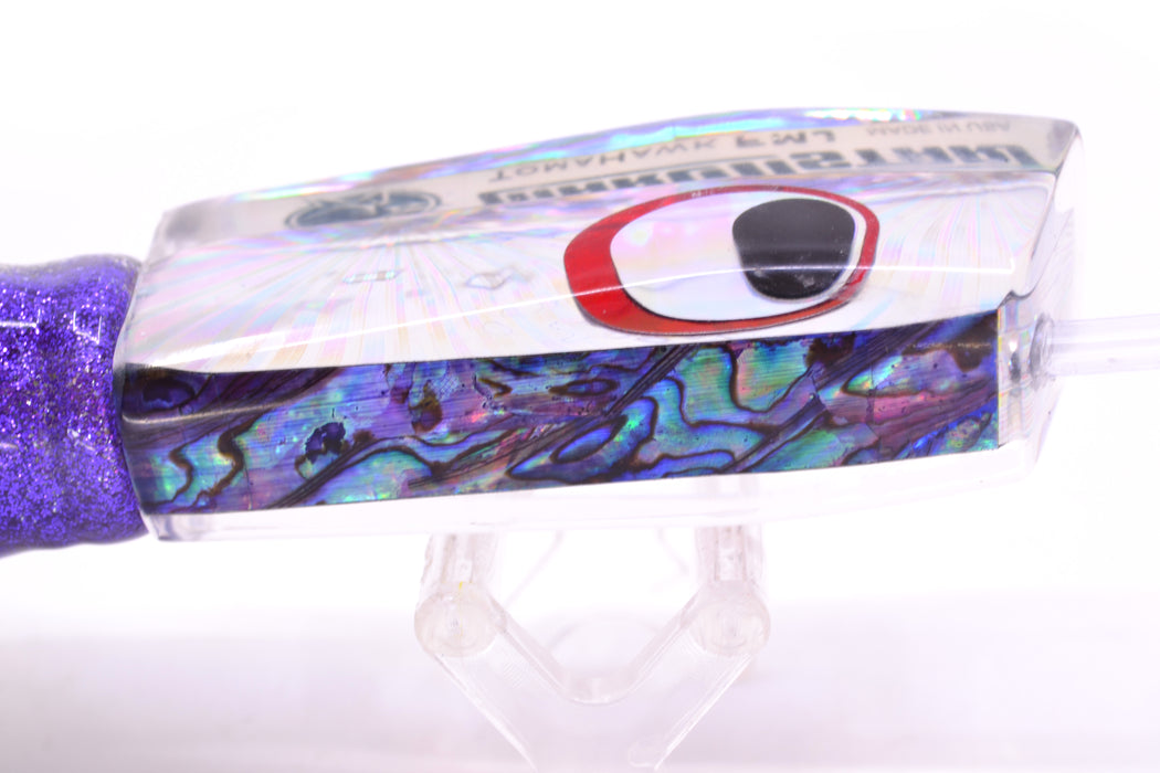 Marlinstar Silver Starburst-Purple Paua Lead Medium Tomahawk FMJ 9"+ 11.4oz Skirted GZE